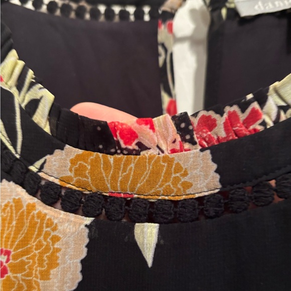 Anthropologie Black Floral Dress with Yellow and Red Blooms - Picture 8 of 8